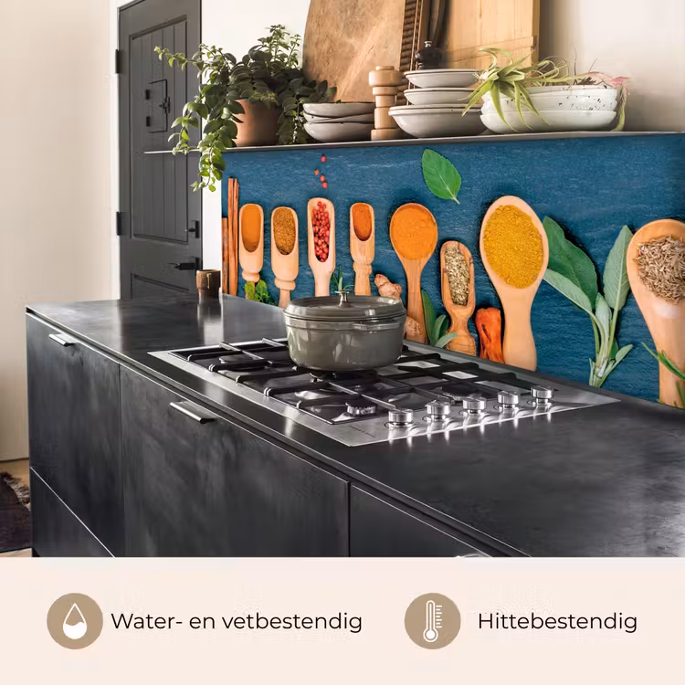 Lepels - Hout - Kruiden - Specerijen keuken achterwand 2 middel -usp_NL