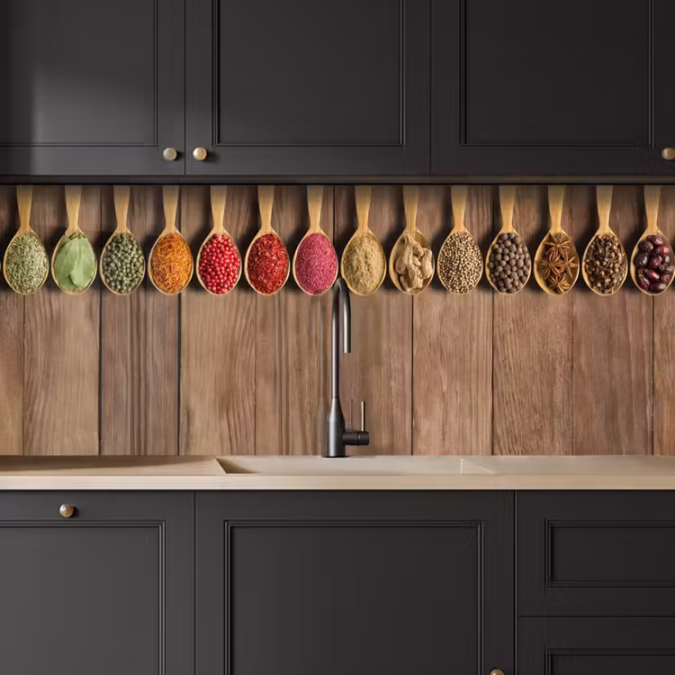 Lepels - Kruiden - Hout keuken achterwand 2 middel -sfeer1