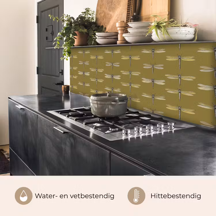 Libellen - Patroon - Groen keuken achterwand 2 middel 871 -usp_NL