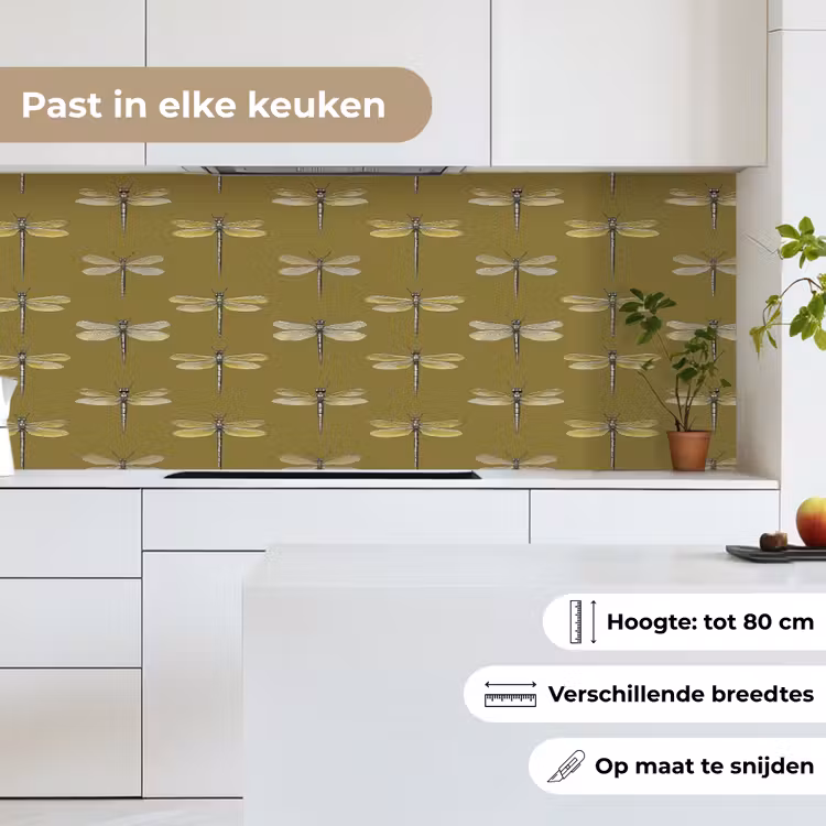Libellen - Patroon - Groen keuken achterwand 2 middel 871 -sfeer4_NL