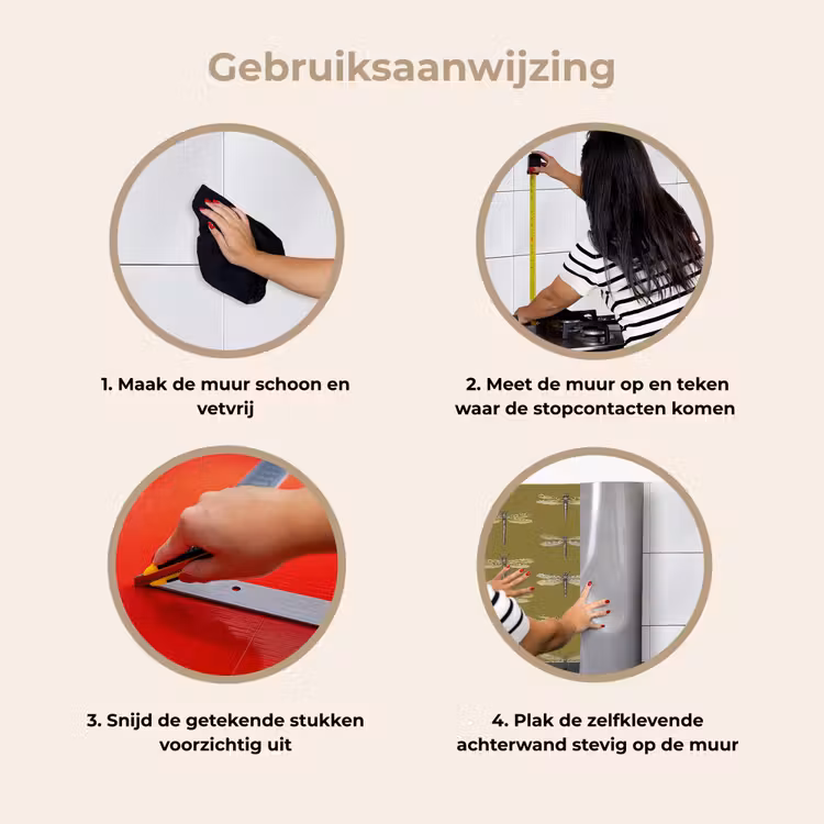 Libellen - Patroon - Groen keuken achterwand 2 middel 871 -gebruiksaanwijzing_NL