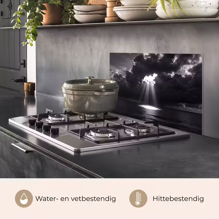 Licht - Wolken - Zee - Zwart-wit - Natuur keuken achterwand spatscherm klein -usp_NL