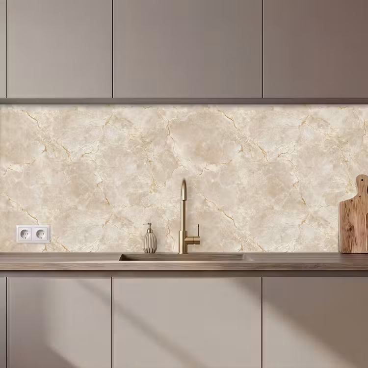 Lichtbeige - Marmer - Aders keuken achterwand 2 middel 871 zz_3dshopping