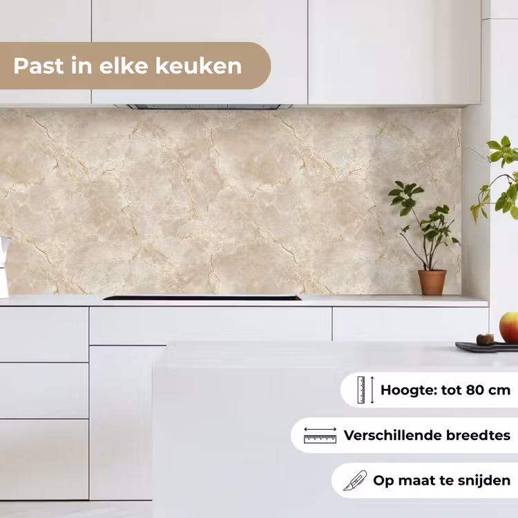 Lichtbeige - Marmer - Aders keuken achterwand 2 middel 871 -sfeer4_NL