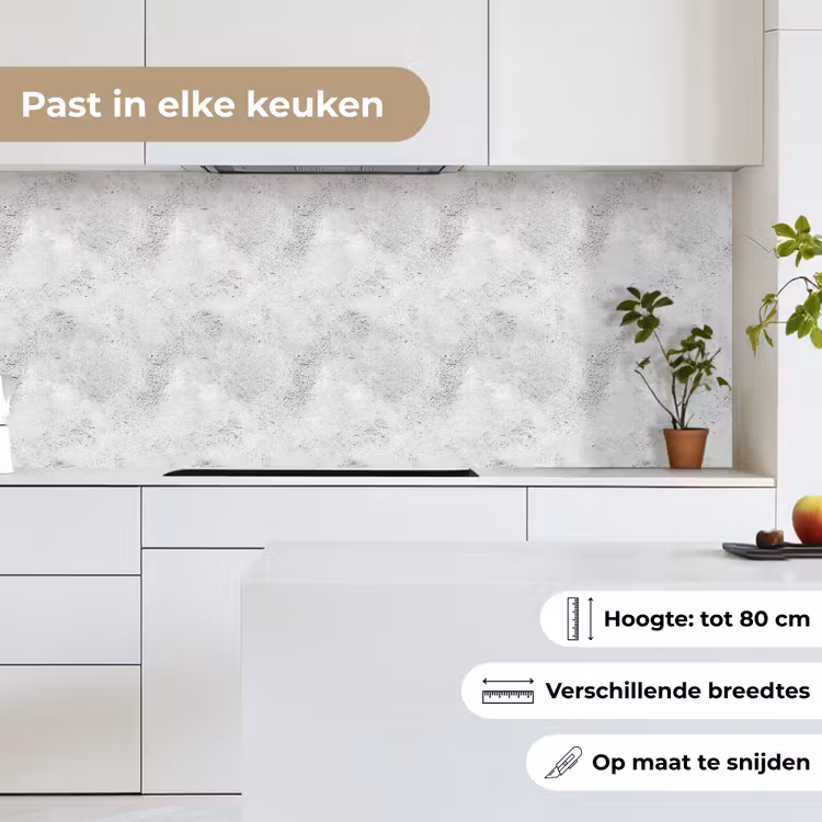 Lichtgrijs - Ruw - Subtiel keuken achterwand 2 middel 871 -3d