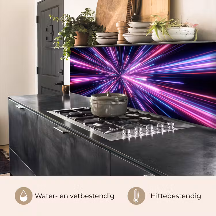 Lichtsnelheid - Ruimte - Roze - Paars keuken achterwand 2 middel -usp_NL