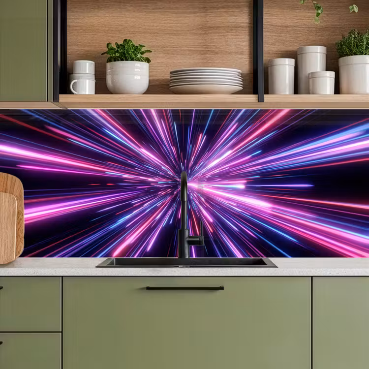 Lichtsnelheid - Ruimte - Roze - Paars keuken achterwand 2 middel -sfeer3