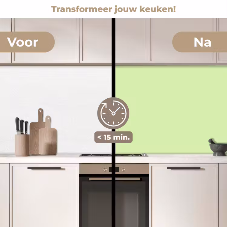 Light - Lime - Groen keuken achterwand 2 middel 871 -voor-na2_NL