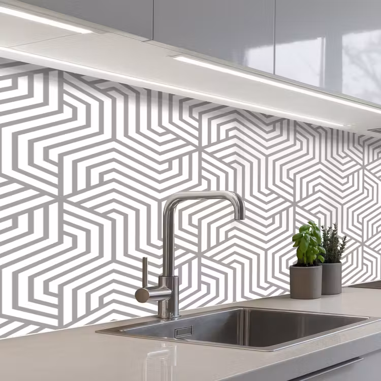 Lijn - Design - Geometrie - Patroon keuken achterwand 2 middel 871 -3d_schuin