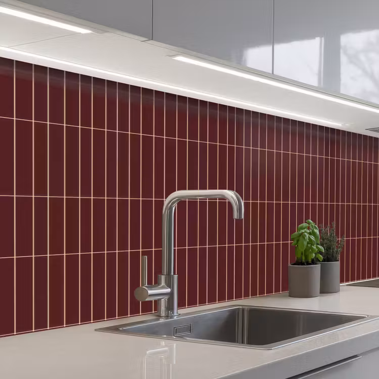 Lijnen - Patroon - Bordeaux keuken achterwand 2 middel 871 -3d_schuin