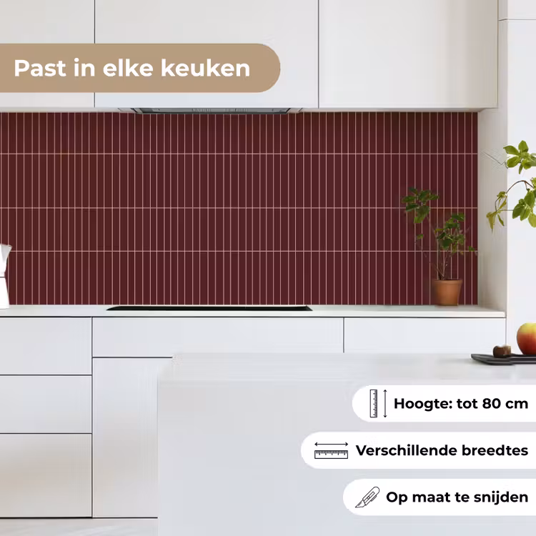 Lijnen - Patroon - Bordeaux keuken achterwand 2 middel 871 -sfeer4_NL