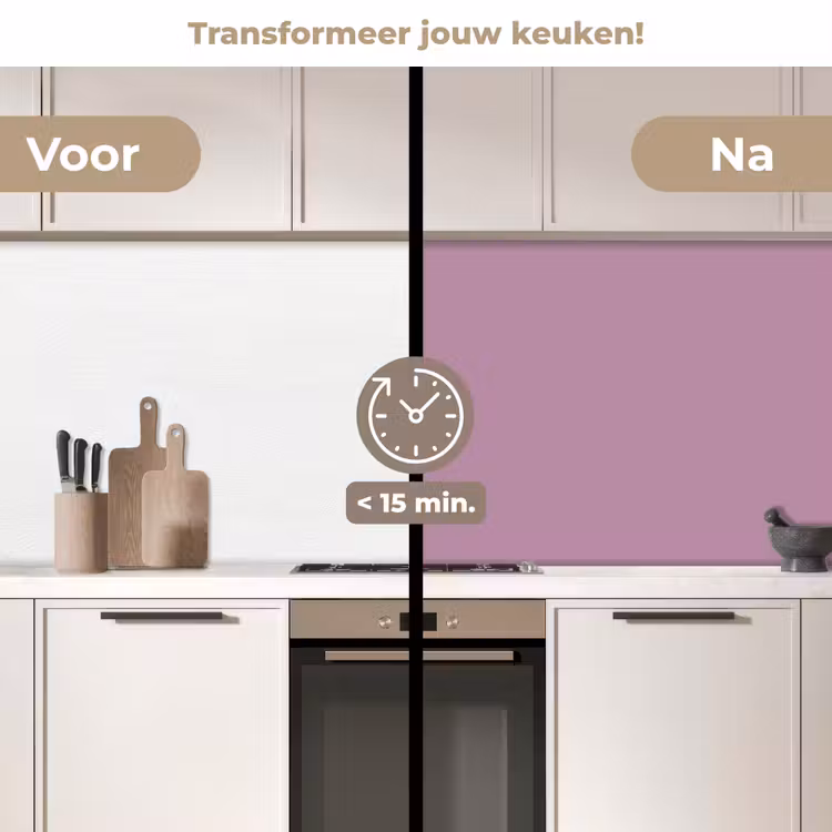 Lilac - Paars - Mauve keuken achterwand 2 middel 871 -voor-na2_NL