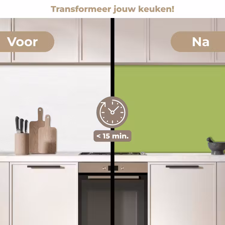 Lime - Glow - Groen keuken achterwand 2 middel 871 -voor-na2_NL