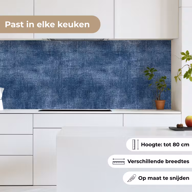 Linnen - Textuur - Patroon - Denim - Rustiek keuken achterwand 2 middel 871 -sfeer4_NL