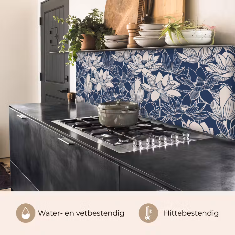 Lotus - Blauw - Patronen keuken achterwand 2 middel 871 -usp_NL