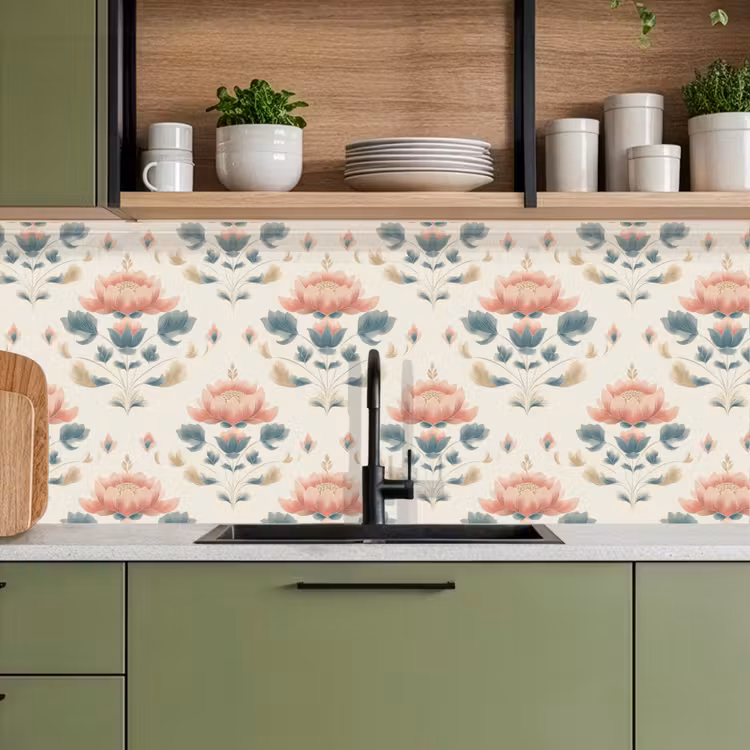 Lotus - Bloemen - Roze keuken achterwand 2 middel 871 -sfeer3