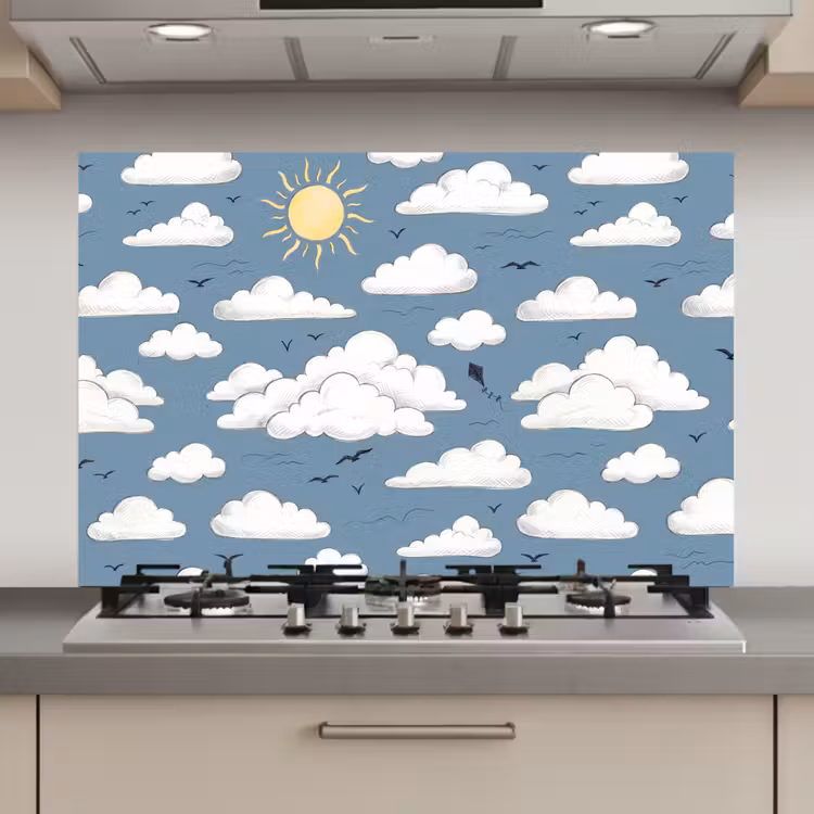 Lucht - Zon - Wolken - Natuur - Blauw keuken achterwand spatscherm klein -3d_website