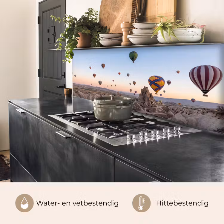 Luchtballonnen - Rotsen - Zonsopgang keuken achterwand 2 middel -usp_NL