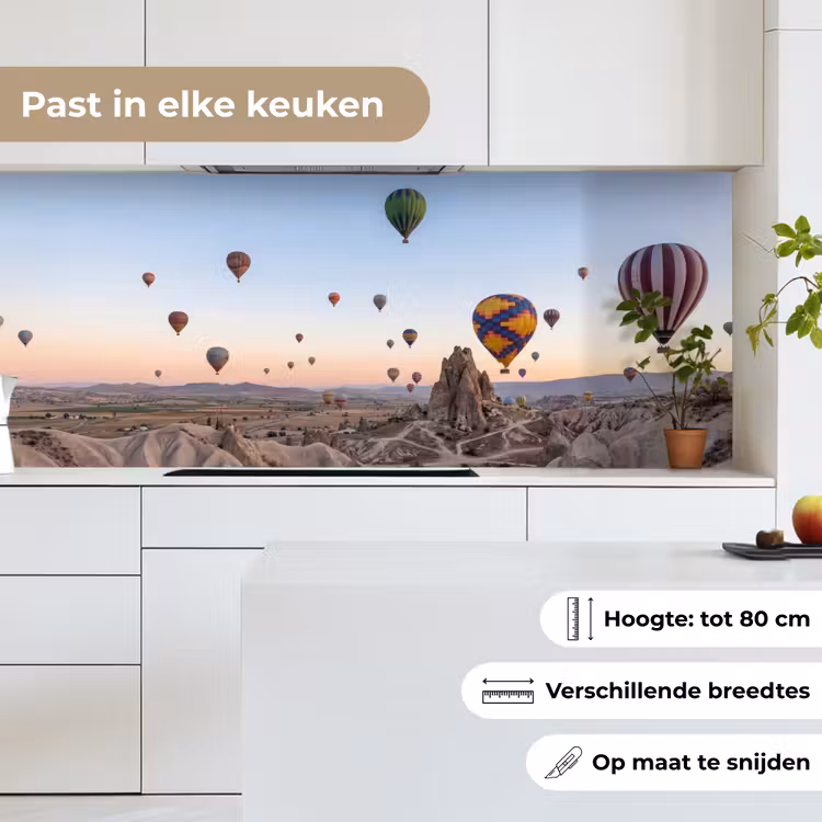 Luchtballonnen - Rotsen - Zonsopgang keuken achterwand 2 middel -sfeer4_NL