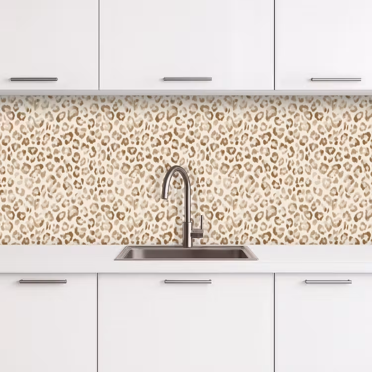Luipaard - Klassiek - Beige keuken achterwand 2 middel 871 -3d