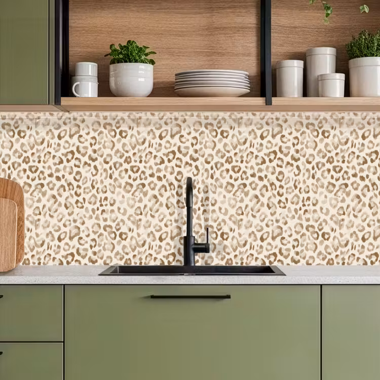 Luipaard - Klassiek - Beige keuken achterwand 2 middel 871 -sfeer3