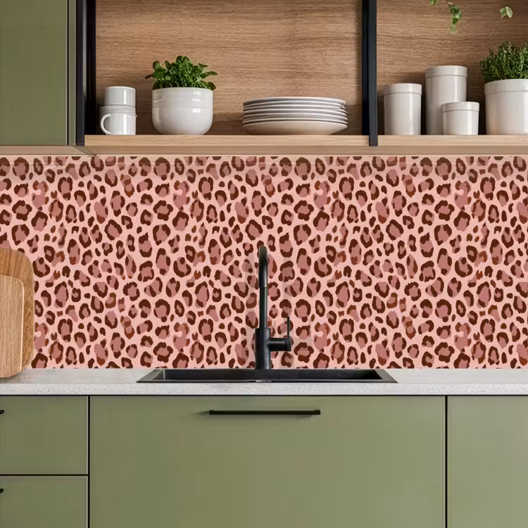 Luipaard - Patroon - Roze keuken achterwand 2 middel 871 -sfeer3