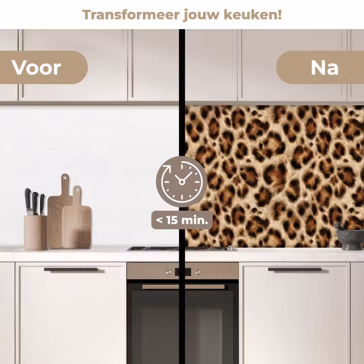 Luipaard - Vacht - Bruin keuken achterwand 2 middel 871 -voor-na2_NL
