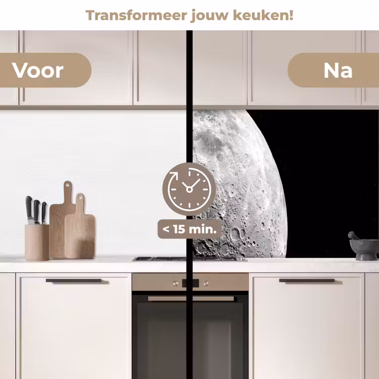 Keuken achterwand - Maan - Kraters - Ruimte - Maan - Kraters - Ruimte keuken achterwand 2 middel