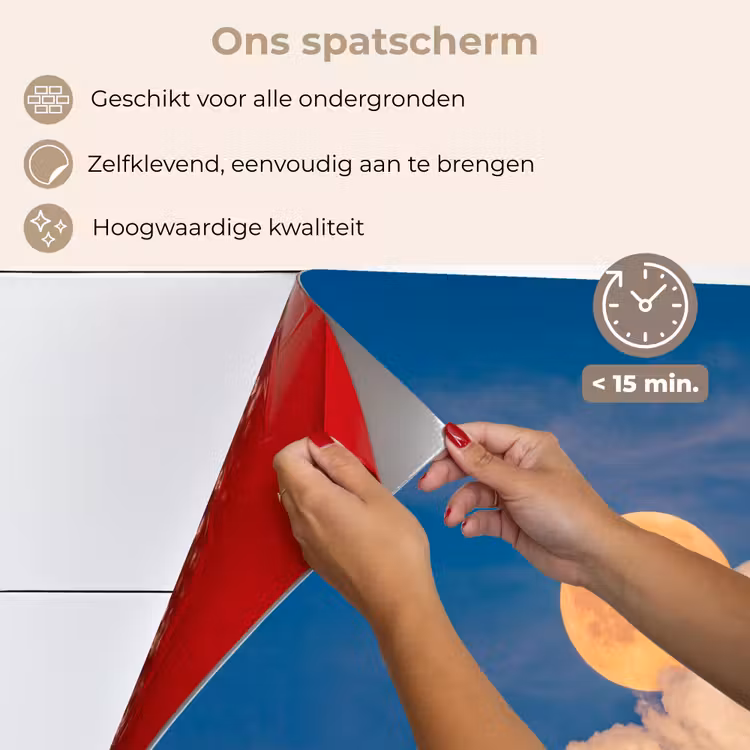 Maan - Wolken - Natuur - Oranje keuken achterwand spatscherm klein -spatscherm_NL