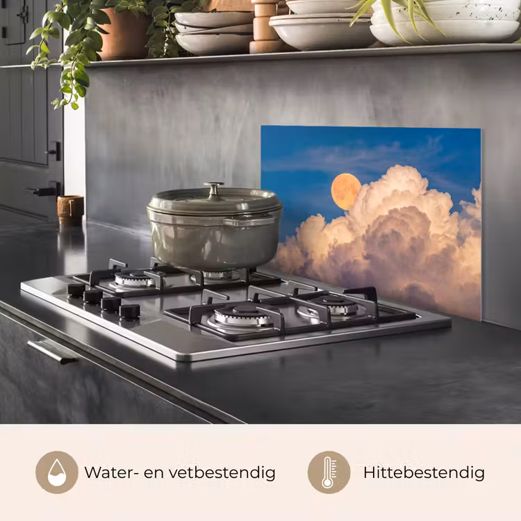Maan - Wolken - Natuur - Oranje keuken achterwand spatscherm klein -usp_NL