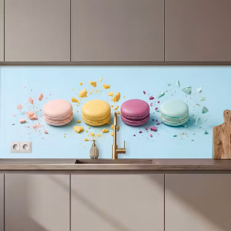 Macarons - Kleurrijk - Pastel keuken achterwand 2 middel zz_3dshopping
