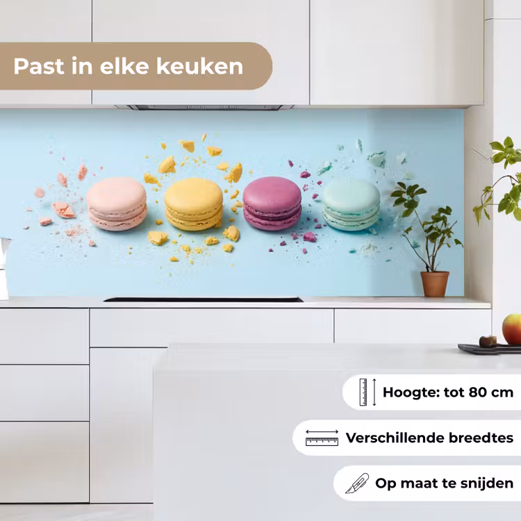 Macarons - Kleurrijk - Pastel keuken achterwand 2 middel -sfeer4_NL