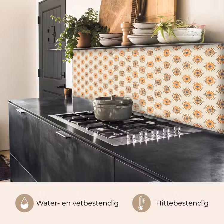 Madelief - Patroon - Oranje keuken achterwand 2 middel 871 -usp_NL