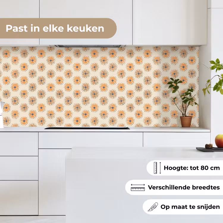 Madelief - Patroon - Oranje keuken achterwand 2 middel 871 -sfeer4_NL
