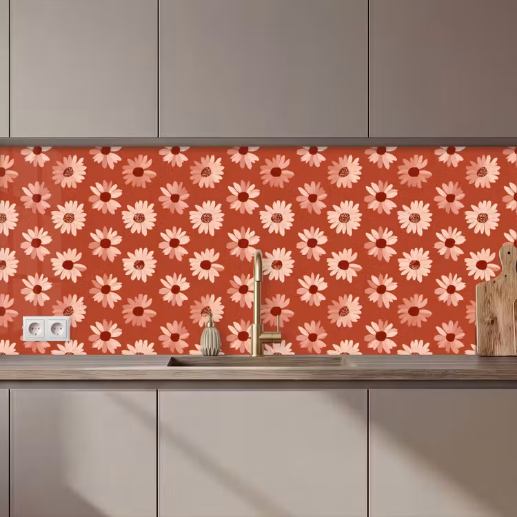 Madelief - Retro - Terracotta keuken achterwand 2 middel 871 zz_3dshopping