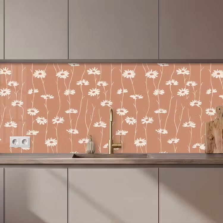 Madeliefjes - Subtiel - Terracotta keuken achterwand 2 middel 871 zz_3dshopping