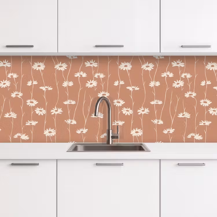 Madeliefjes - Subtiel - Terracotta keuken achterwand 2 middel 871 -3d