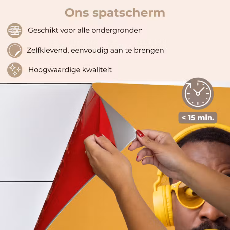 Man - Bubblegum - Portret - Geel - Modern keuken achterwand spatscherm klein -spatscherm_NL