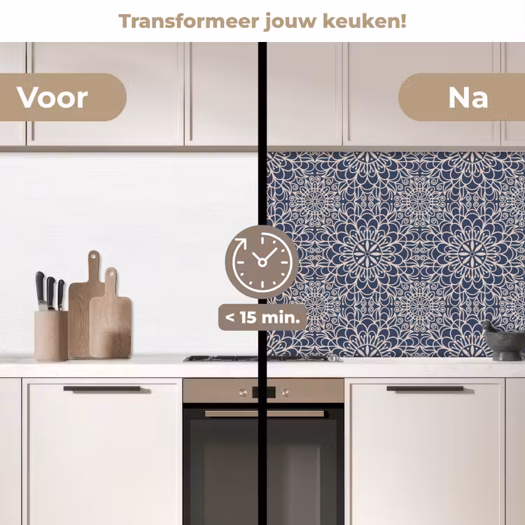 Mandala - Blauw - Patronen keuken achterwand 2 middel 871 -voor-na2_NL