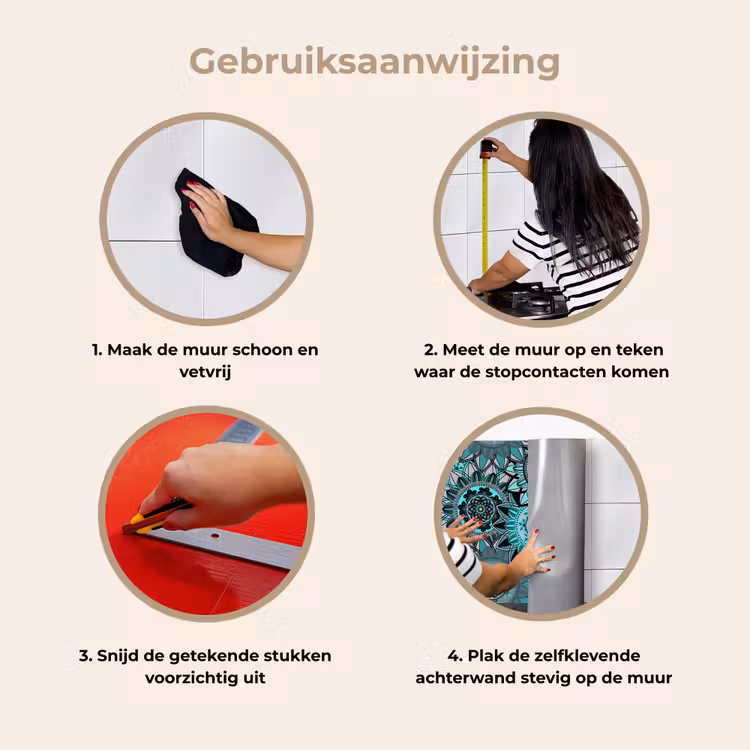 Mandala - Bloemen - Design keuken achterwand 2 middel 871 -gebruiksaanwijzing_NL