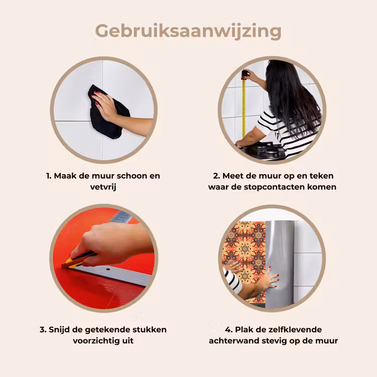 Mandala - Bohemian - Design keuken achterwand 2 middel 871 -gebruiksaanwijzing_NL