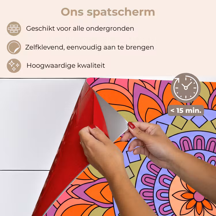 Mandala - Cirkel - Abstract - Kleurrijk - Patroon keuken achterwand spatscherm klein -spatscherm_NL