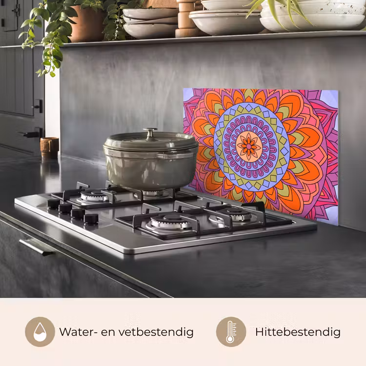 Mandala - Cirkel - Abstract - Kleurrijk - Patroon keuken achterwand spatscherm klein -usp_NL