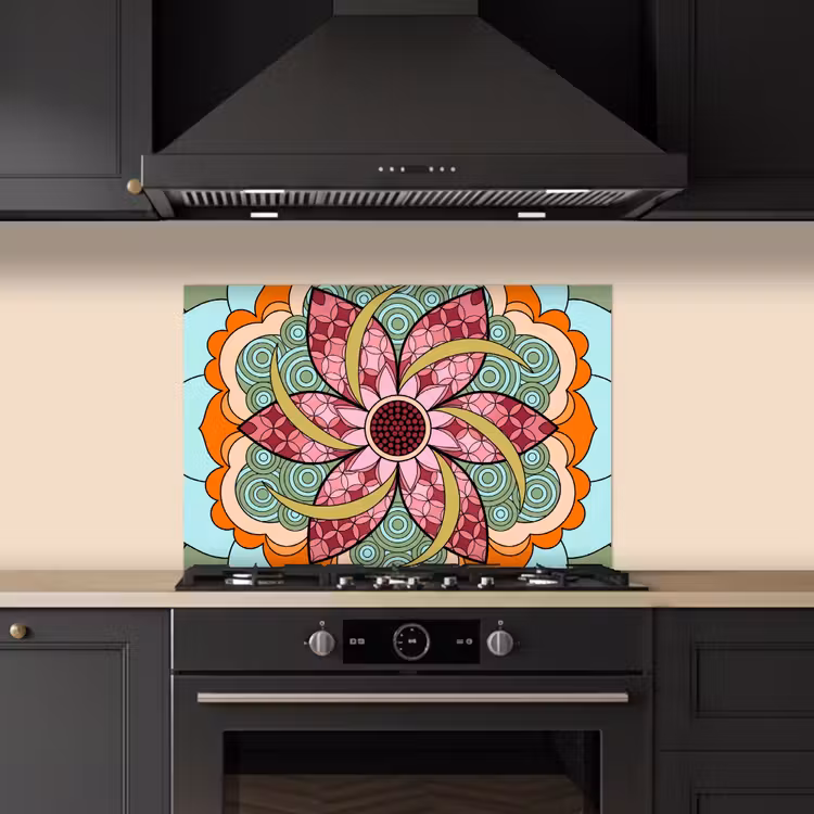 Mandala - Geometrisch - Kunst - Decoratief - Kleurrijk keuken achterwand spatscherm klein -sfeer1