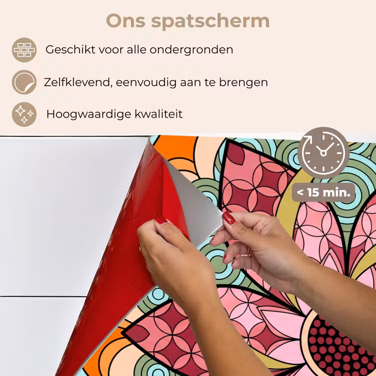 Mandala - Geometrisch - Kunst - Decoratief - Kleurrijk keuken achterwand spatscherm klein -spatscherm_NL