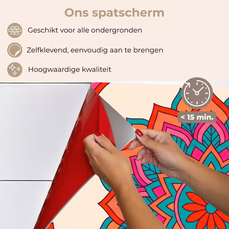 Mandala - Patroon - Abstract - Kleurrijk - Modern keuken achterwand spatscherm klein -spatscherm_NL