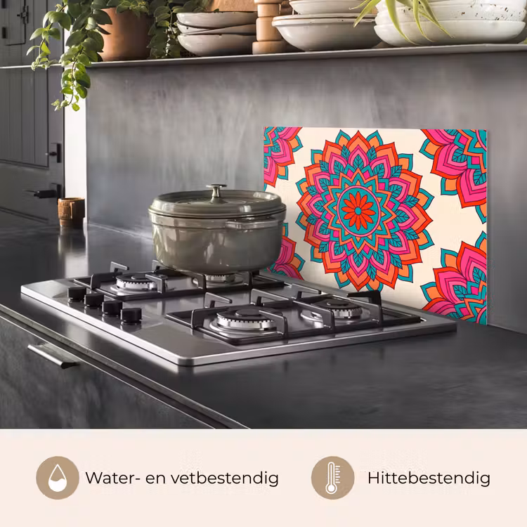 Mandala - Patroon - Abstract - Kleurrijk - Modern keuken achterwand spatscherm klein -usp_NL