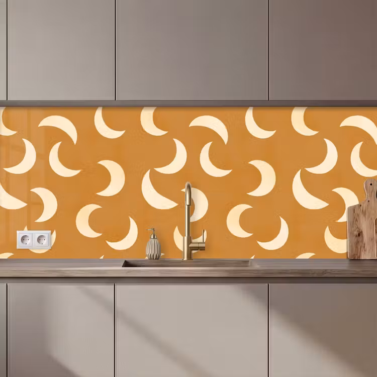 Manen - Patroon - Oker keuken achterwand 2 middel 871 zz_3dshopping