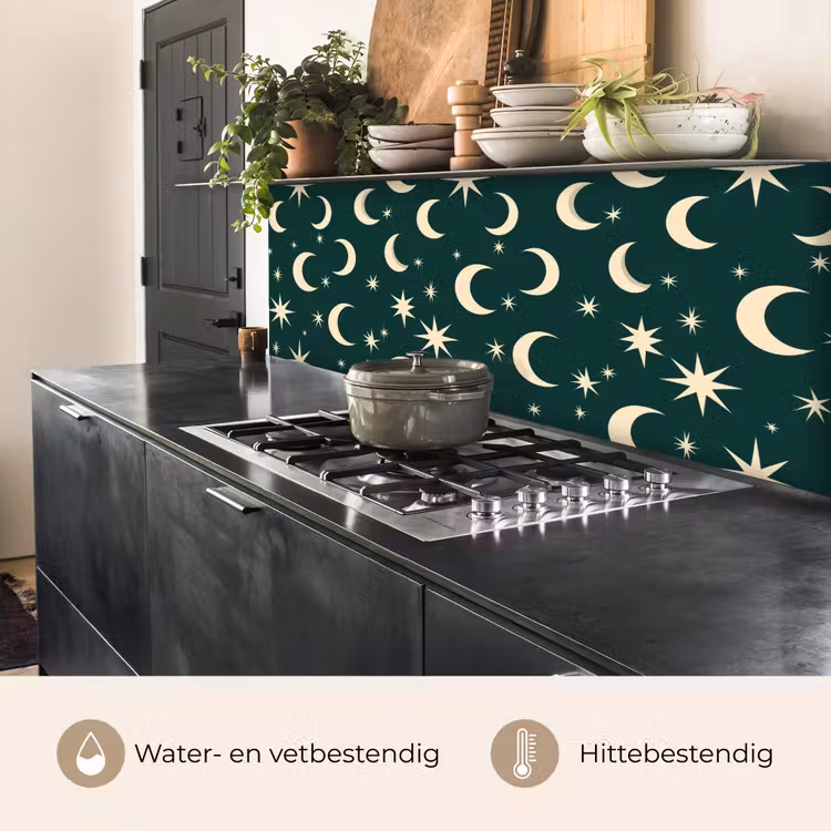 Manen - Sterren - Groen keuken achterwand 2 middel 871 -usp_NL