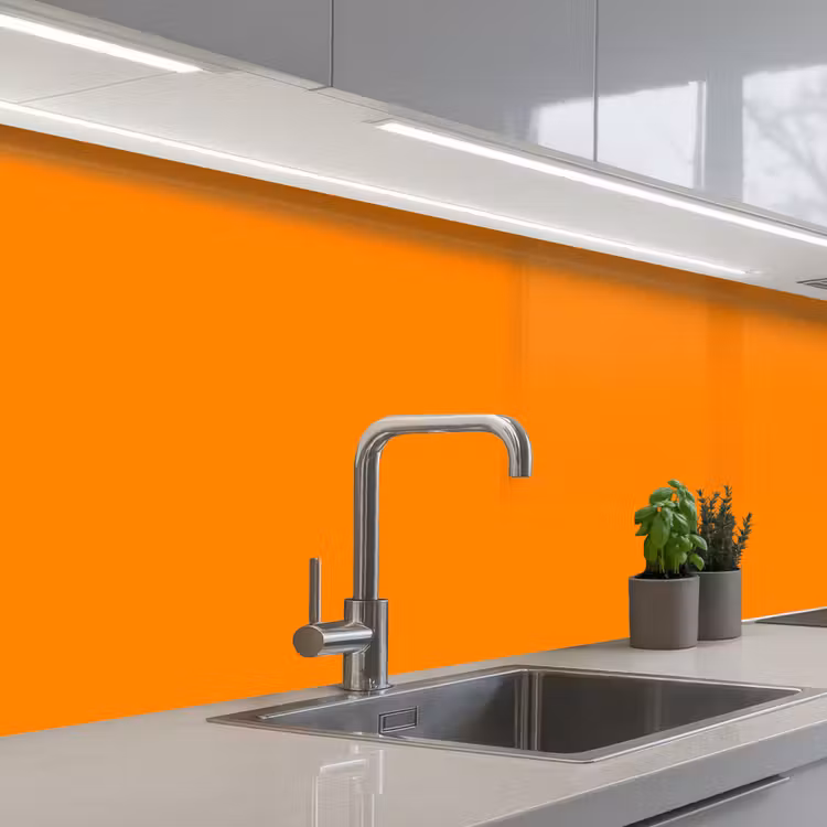 Marigold - Glow - Oranje keuken achterwand 2 middel 871 -3d_schuin